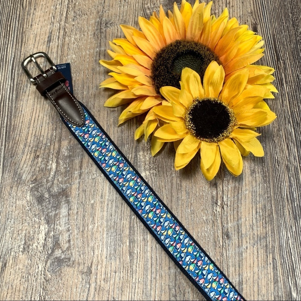 Vineyard Vines by Shep & Ian Star Belt| Sail Boat Size 30 Preppy Belt